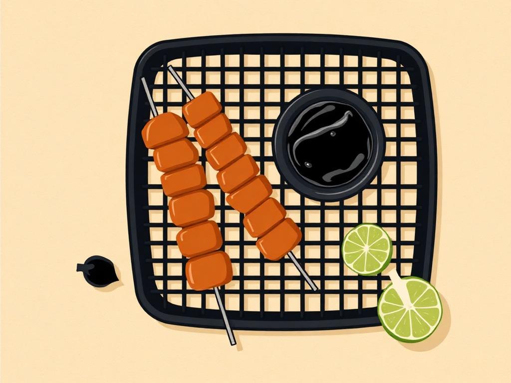 Tekening bij Black garlic-limoenmarinade voor de grill