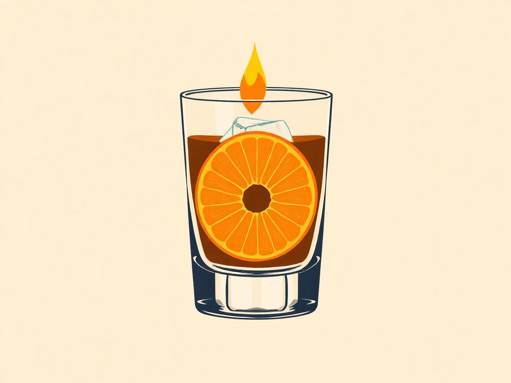 Tekening bij Old fashioned met gebrande appelsien